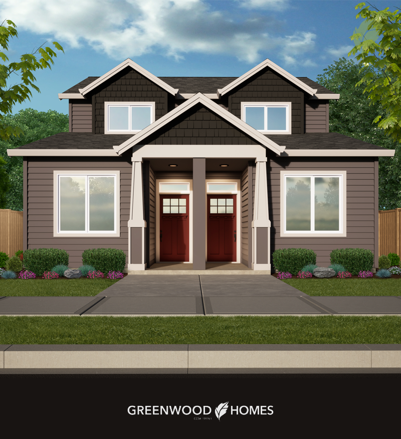 House rendering for N Hudson in Portland, Oregon by Greenwood Homes