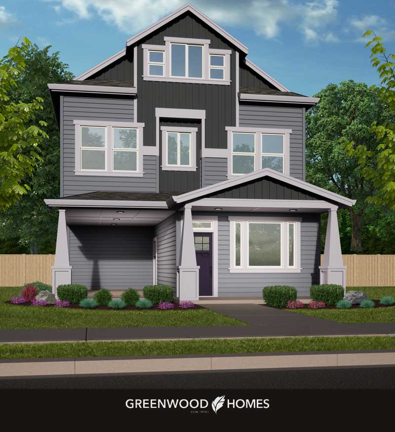 House rendering for N Fiske in Portland, Oregon by Greenwood Homes