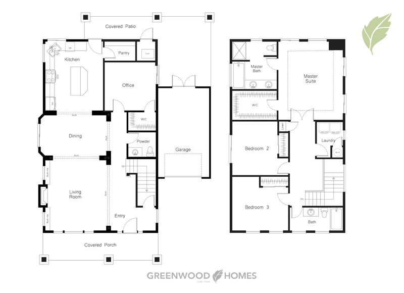 Floor Plan of SE Woodward Street in Portland, Oregon by Greenwood Homes