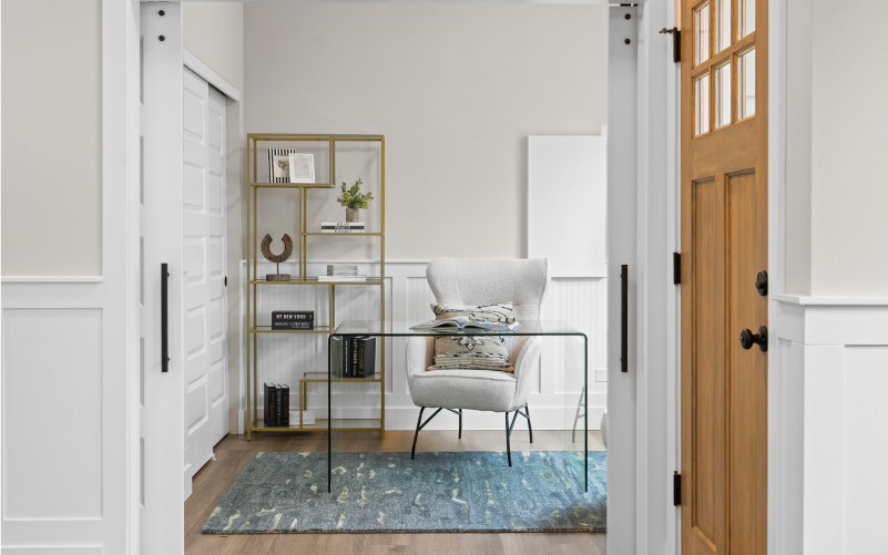 A work space featured in a home built by Greenwood Homes in Portland, Oregon