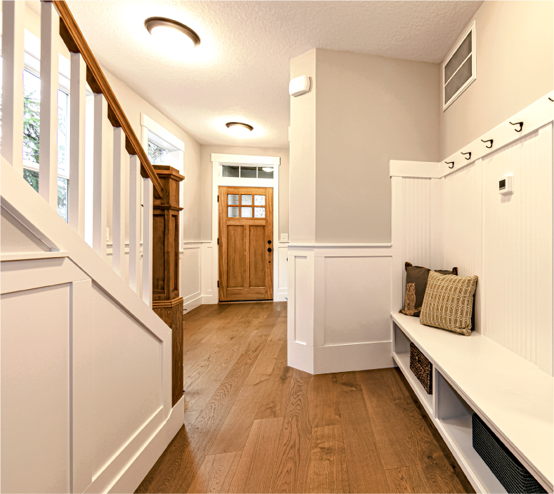 The interior entry of a house built by Greenwood Homes The interior entry of a house built by Greenwood Homes